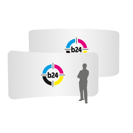 Textilwand ALU | 600er gebogen | beidseitig bedruckt