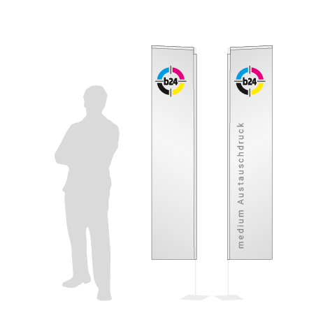 Beachflag Rechteck Austauschdruck | Medium (300 cm) | beidseitig bedruckt
