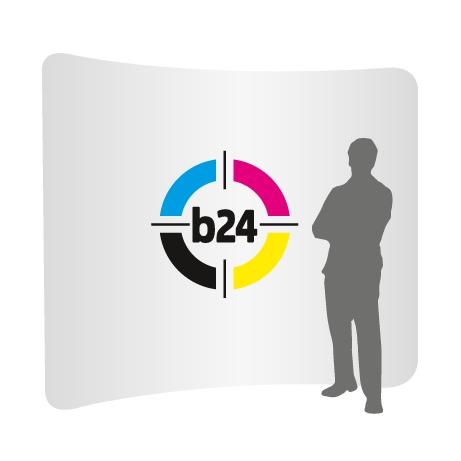Textilwand ALU | 300er gebogen | einseitig bedruckt